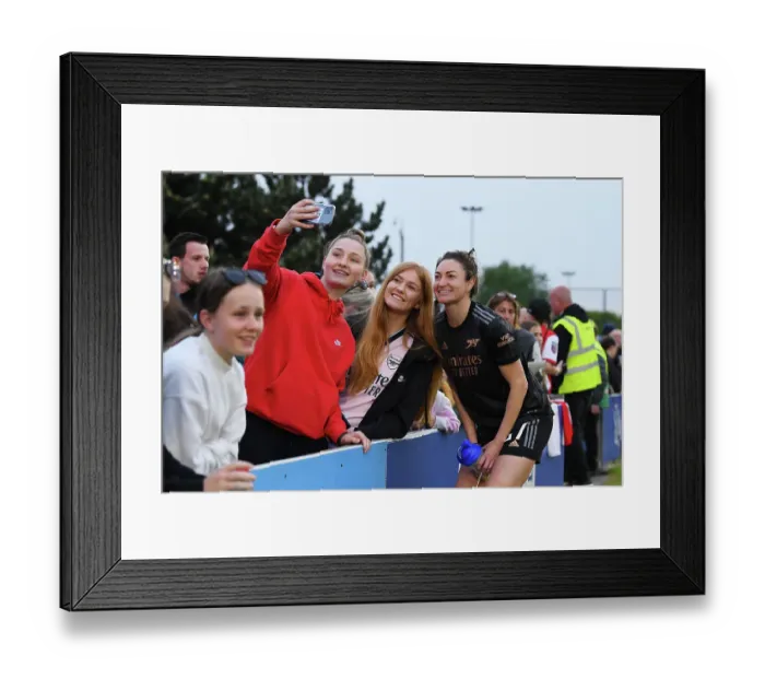 Framed Print : Arsenal Women Triumph at Everton: Jodie Taylor's Post-Match Celebration