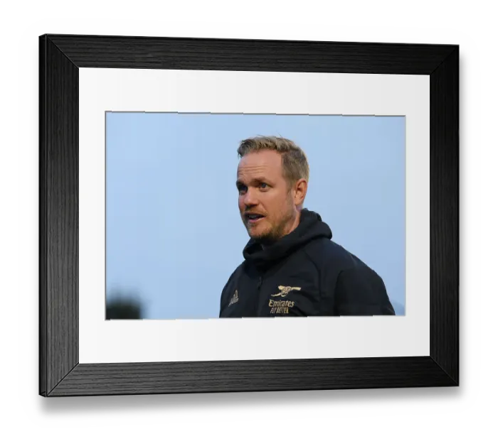 Framed Print : Arsenal's Jonas Eidevall after Everton FC Match: FA Women's Super League 2022-23