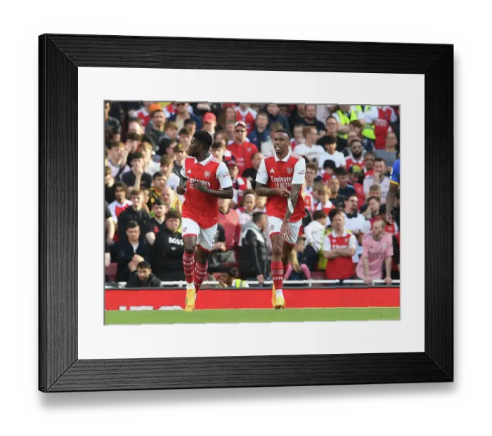 Framed Print : Arsenal's Gabriel Magalhaes Wears the Captain's Armband Against Brighton & Hove Albion (2022-23)