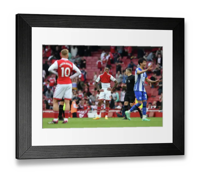 Framed Print : Arsenal's Gabriel Disappointed by Defeat against Brighton in 2022-23 Premier League Framed Print : Arsenal's Gabriel Disappointed by Defeat against Brighton in 2022-23 Premier League