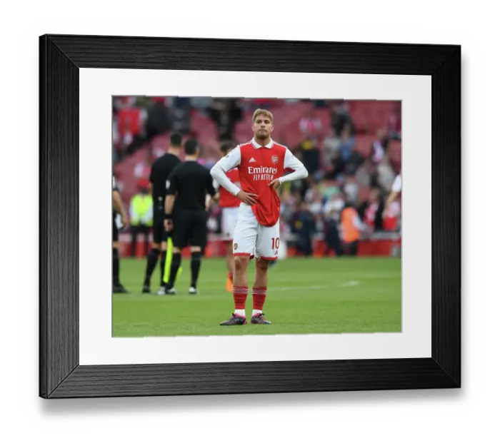 Framed Print : Emile Smith Rowe's Emotional Reaction: Arsenal v Brighton & Hove Albion, Premier League 2022-23