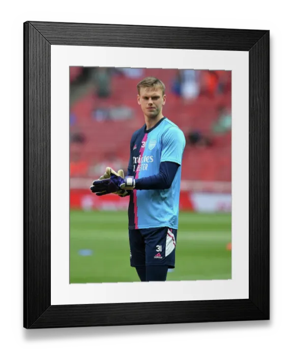 Framed Print : Arsenal FC vs Brighton & Hove Albion: Karl Hein Prepares for Premier League Clash at Emirates Stadium (2022-23)