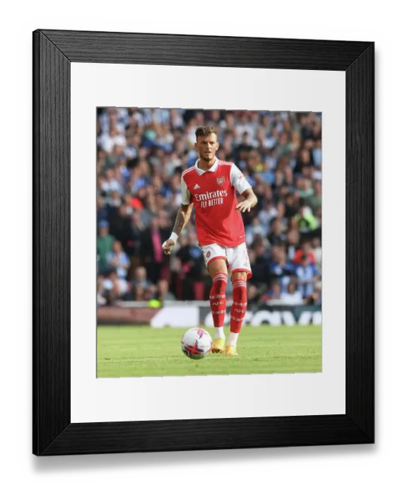 Framed Print : Arsenal's Ben White in Action Against Brighton & Hove Albion - Premier League 2022-23