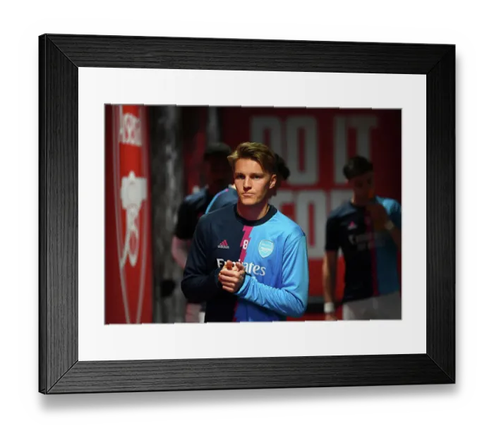 Framed Print : Arsenal's Martin Odegaard Gears Up: Arsenal FC vs Brighton & Hove Albion, Premier League 2022-23