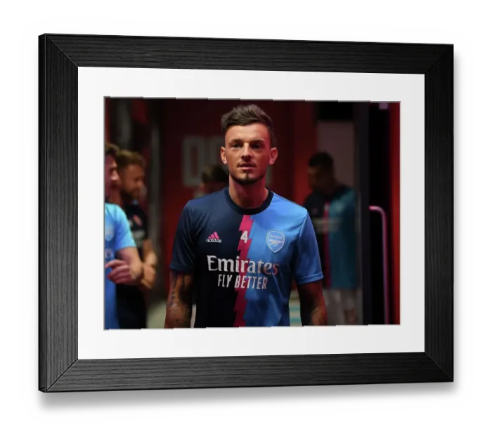 Framed Print : Arsenal's Ben White Gears Up for Arsenal v Brighton & Hove Albion (2022-23)