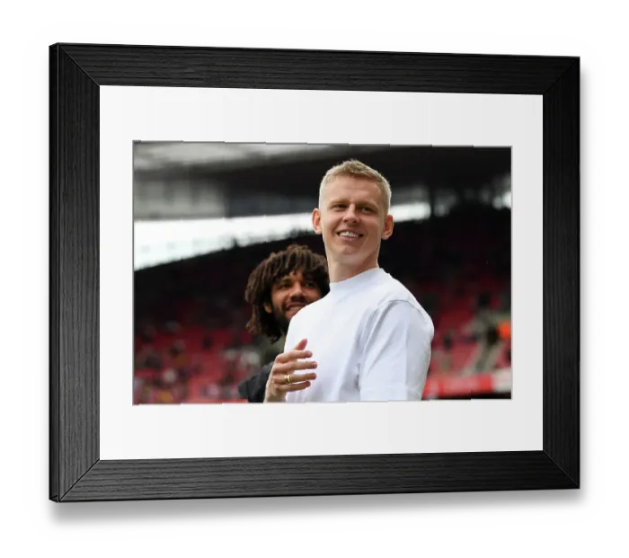 Framed Print : Arsenal's Injured Zinchenko Prior to Arsenal v Brighton & Hove Albion, Premier League 2022-23