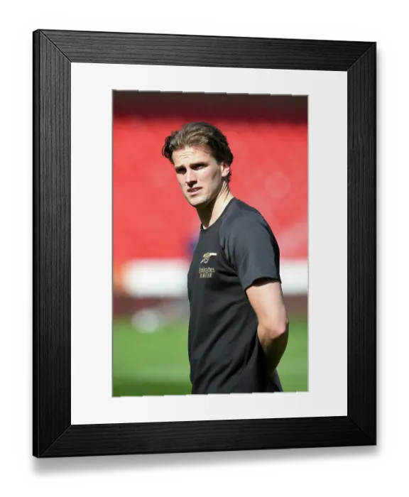 Framed Print : Arsenal's Rob Holding Inspects Nottingham Forest's Premier League Pitch, May 2023
