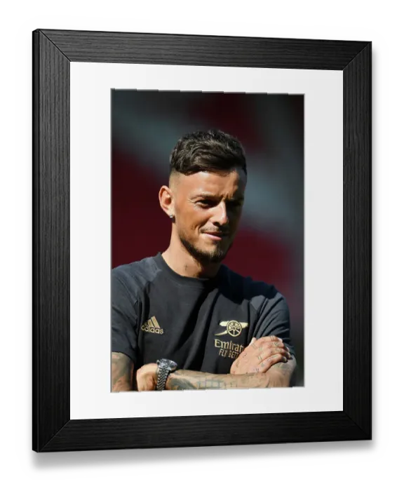 Framed Print : Arsenal's Ben White Inspects Nottingham Forest's Turf Ahead of Premier League Clash (May 2023)