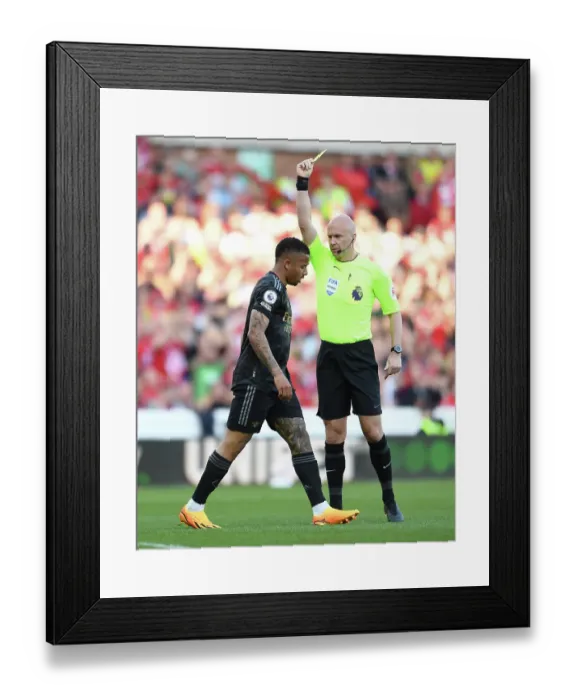Framed Print : Arsenal's Gabriel Jesus Shown Yellow Card in Nottingham Forest Clash (2022-23) Framed Print : Arsenal's Gabriel Jesus Shown Yellow Card in Nottingham Forest Clash (2022-23)
