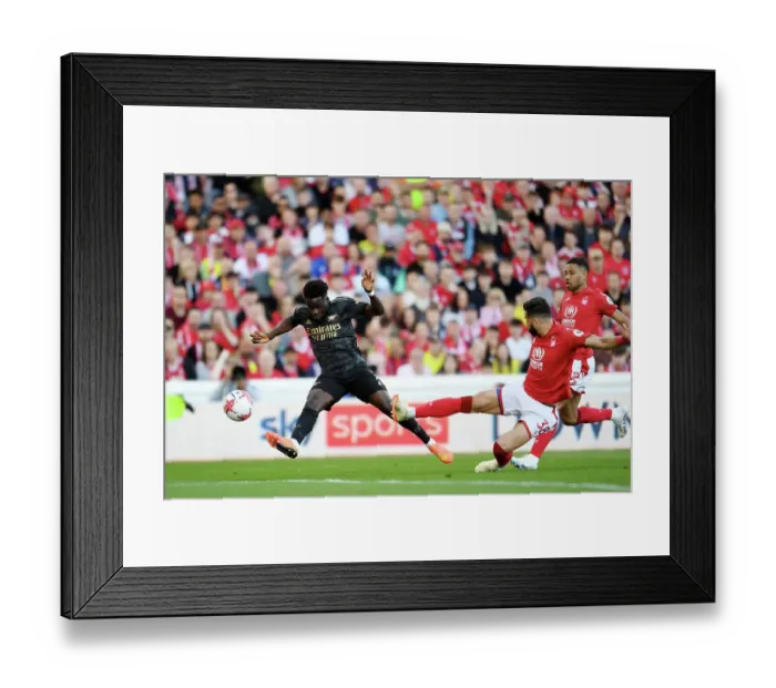 Framed Print : Bukayo Saka's Shot: Nottingham Forest vs. Arsenal FC, Premier League 2022-23 Framed Print : Bukayo Saka's Shot: Nottingham Forest vs. Arsenal FC, Premier League 2022-23