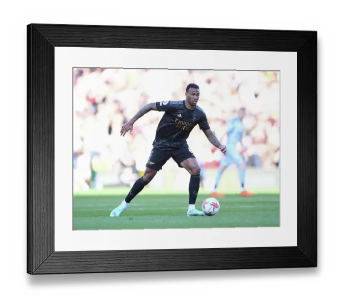 Framed Print : Gabriel Magalhaes: Arsenal's Unyielding Defender Shines in Premier League Victory Over Nottingham Forest, 2022-23 Season