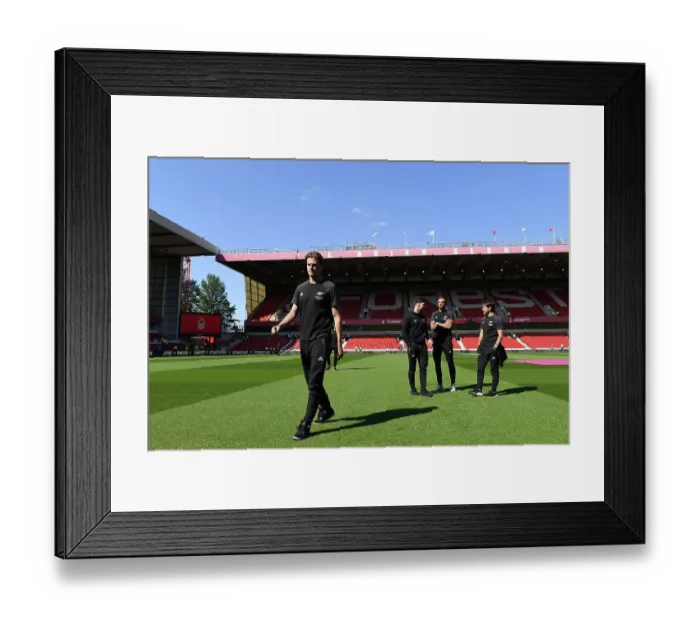 Framed Print : Arsenal's Rob Holding Scouts Nottingham Forest Pitch Ahead of Premier League Clash Framed Print : Arsenal's Rob Holding Scouts Nottingham Forest Pitch Ahead of Premier League Clash