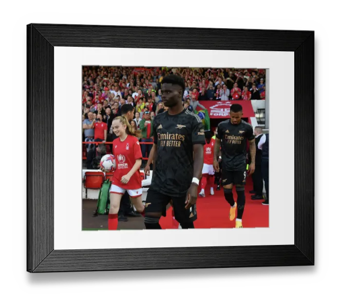 Framed Print : Bukayo Saka Gears Up: Nottingham Forest vs. Arsenal FC, Premier League 2022-23
