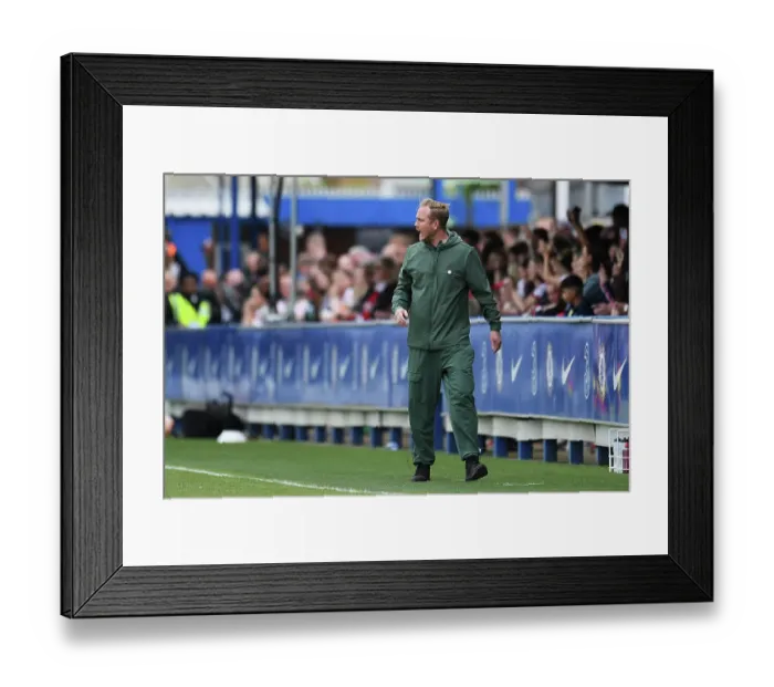 Framed Print : Arsenal's Jonas Eidevall Reacts During Chelsea vs Arsenal Women's Super League Match Framed Print : Arsenal's Jonas Eidevall Reacts During Chelsea vs Arsenal Women's Super League Match
