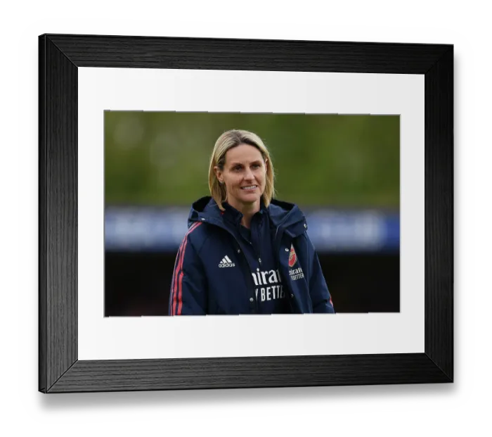 Framed Print : Intense Focus: Coach Kelly Smith Prepares for Arsenal Women vs Chelsea Women FA Super League Showdown