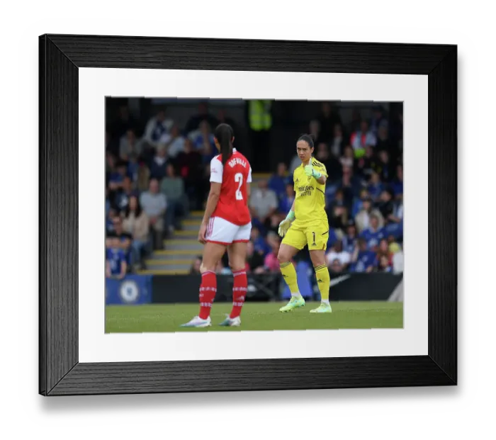 Framed Print : Arsenal vs. Chelsea: A Tense Moment in the FA Women's Super League Clash