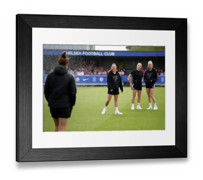 Framed Print : Arsenal's Gio Queiroz Scouts Chelsea's Kingsmeadow Pitch Ahead of FA Women's Super League Clash