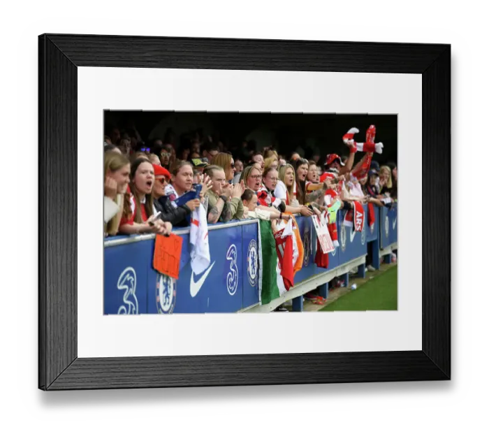 Framed Print : Arsenal Fans United: FA Women's Super League Showdown - Chelsea vs. Arsenal, Kingston upon Thames 2023