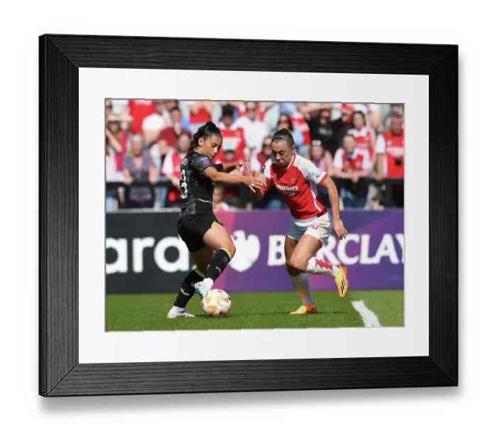Framed Print : McCabe vs Pacheco: A Clash of Stars in Arsenal Women vs Aston Villa FA WSL Showdown