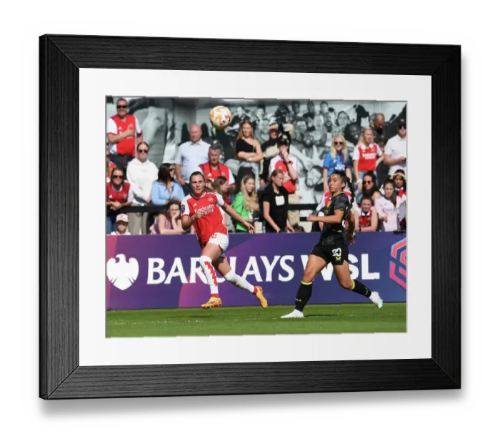 Framed Print : Arsenal vs Aston Villa: Intense Moment at the FA Women's Super League Match