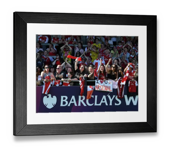 Framed Print : Arsenal Women's Fans Celebrate FA Women's Super League Victory Framed Print : Arsenal Women's Fans Celebrate FA Women's Super League Victory