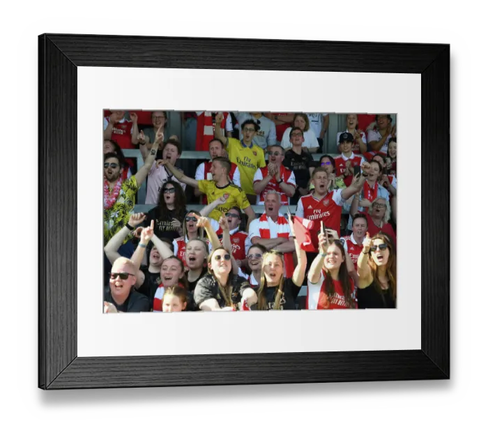 Framed Print : Arsenal Women's Historic FA WSL Victory: Jubilant Fans Celebrate at Meadow Park (2022-23) Framed Print : Arsenal Women's Historic FA WSL Victory: Jubilant Fans Celebrate at Meadow Park (2022-23)