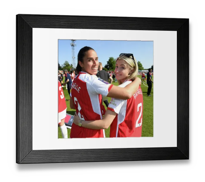 Framed Print : Arsenal Women Celebrate Victory Over Aston Villa in FA Women's Super League