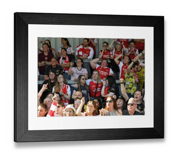 Framed Print : Arsenal Women's Historic FA WSL Victory: Celebrating with Passionate Fans Framed Print : Arsenal Women's Historic FA WSL Victory: Celebrating with Passionate Fans