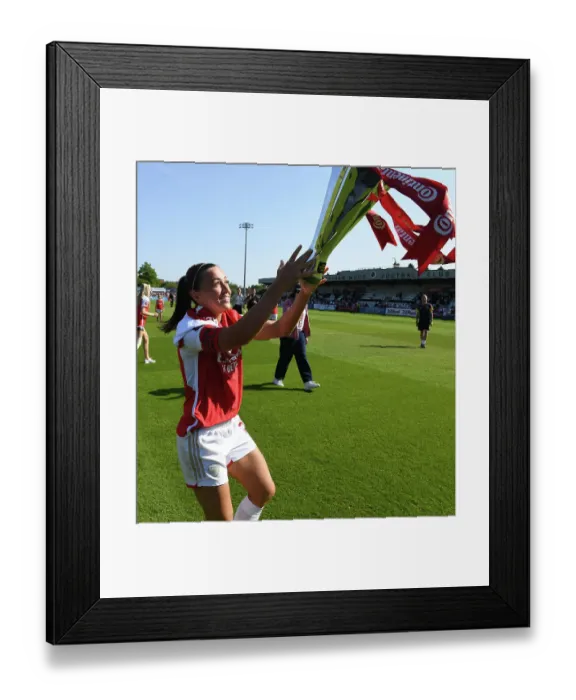 Framed Print : Arsenal Women's Victory: Katie McCabe Lifts the Conti Cup Trophy Framed Print : Arsenal Women's Victory: Katie McCabe Lifts the Conti Cup Trophy