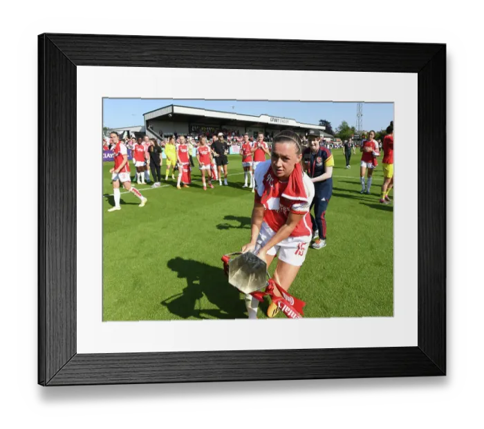 Framed Print : Arsenal Women's Team Celebrates Conti Cup Victory: Katie McCabe Lifts the Trophy (2022-23)