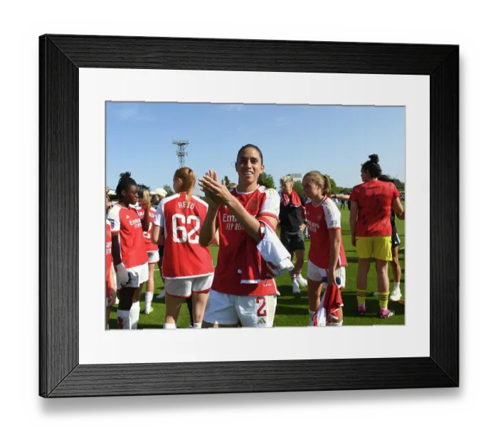 Framed Print : Arsenal Women's Historic FA Super League Victory: Rafaelle Souza's Triumphant Celebration