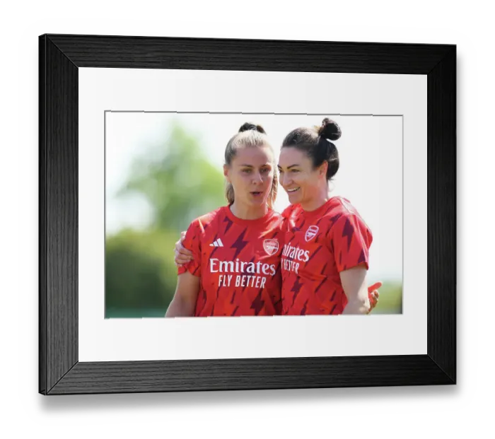 Framed Print : Arsenal Women: Pre-Match Focus - Victoria Pelova and Jodie Taylor Ready to Take on Aston Villa in FA Women's Super League