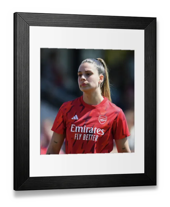 Framed Print : Gio Queiroz Leads Arsenal Women's Training Ahead of FA WSL Showdown against Aston Villa