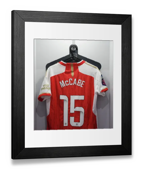 Framed Print : Arsenal's Katie McCabe: Focus on Her Match-Ready Shirt Before Aston Villa Clash Framed Print : Arsenal's Katie McCabe: Focus on Her Match-Ready Shirt Before Aston Villa Clash
