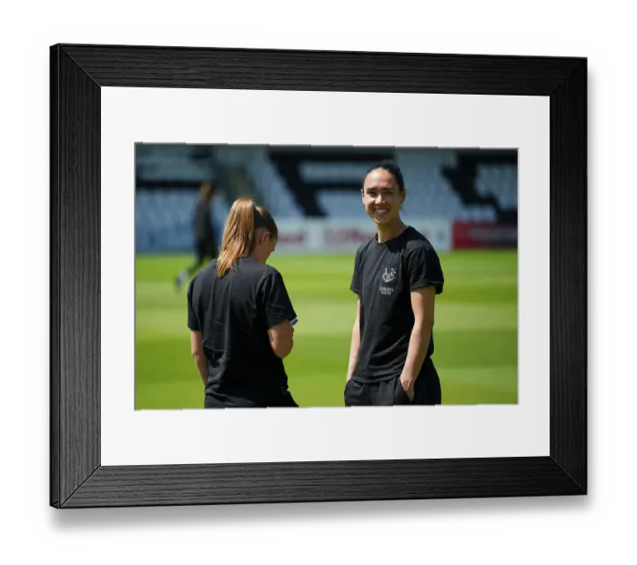 Framed Print : Arsenal Women's Pre-Match Pitch Inspection at Meadow Park Ahead of Arsenal vs Aston Villa Framed Print : Arsenal Women's Pre-Match Pitch Inspection at Meadow Park Ahead of Arsenal vs Aston Villa