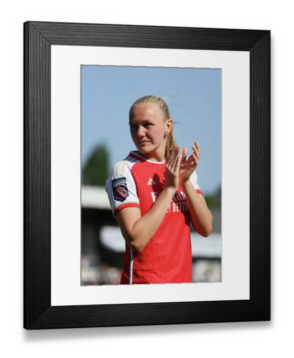 Framed Print : Arsenal Women Triumph Over Aston Villa in FA WSL: Frida Maanum Celebrates Victory Framed Print : Arsenal Women Triumph Over Aston Villa in FA WSL: Frida Maanum Celebrates Victory