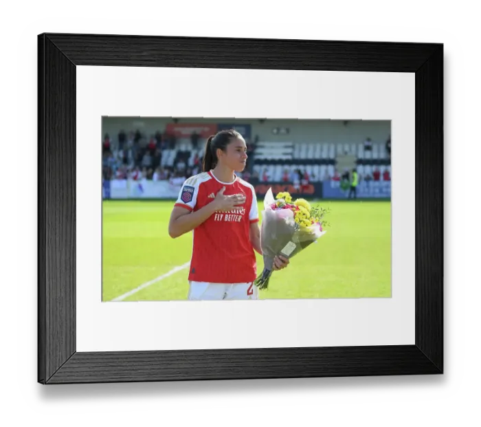 Framed Print : Rafaelle Bids Farewell: Arsenal Star's Emotional Final Match Against Aston Villa (2022-23)