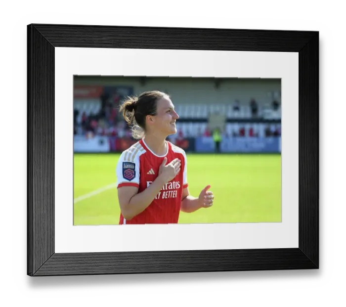 Framed Print : Arsenal Women's Historic FA Super League Victory: Lotte Wubben-Moy Celebrates with Adoring Fans