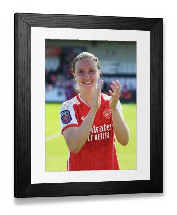 Framed Print : Arsenal Women Triumph Over Aston Villa: Lotte Wubben-Moy Celebrates with Fans