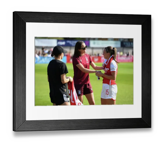 Framed Print : Arsenal Women vs. Aston Villa Women: McCabe and Patten in Post-Match Chat (2022-23)