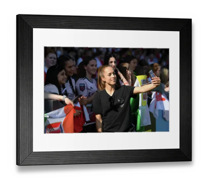 Framed Print : Arsenal Women Celebrate FA WSL Title Triumph: Lia Waelti and Fans Rejoice