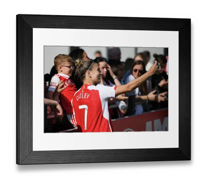 Framed Print : Arsenal Women's Victory: Steph Catley Celebrates with Fans after Arsenal v Aston Villa (2022-23) Framed Print : Arsenal Women's Victory: Steph Catley Celebrates with Fans after Arsenal v Aston Villa (2022-23)