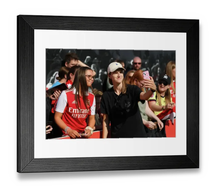 Framed Print : Arsenal Women's Victory: Vivianne Miedema Celebrates with Fans after Arsenal v Aston Villa (2022-23) Framed Print : Arsenal Women's Victory: Vivianne Miedema Celebrates with Fans after Arsenal v Aston Villa (2022-23)