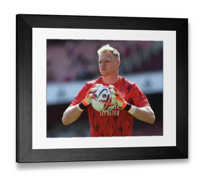 Framed Print : Arsenal's Aaron Ramsdale Gears Up: Arsenal vs. Wolverhampton Wanderers, Premier League 2022-23