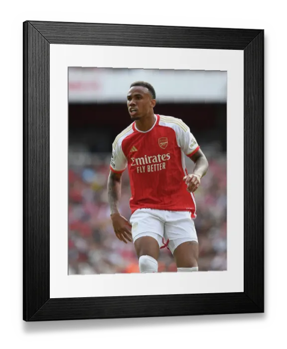 Framed Print : Gabriel Magalhaes in Action: Arsenal vs. Wolverhampton, 2022-23 Premier League