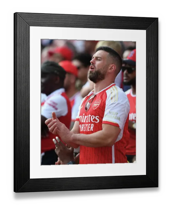 Framed Print : Sea of Passion: Arsenal Fans in Full Roar at Emirates Stadium (2022-23)