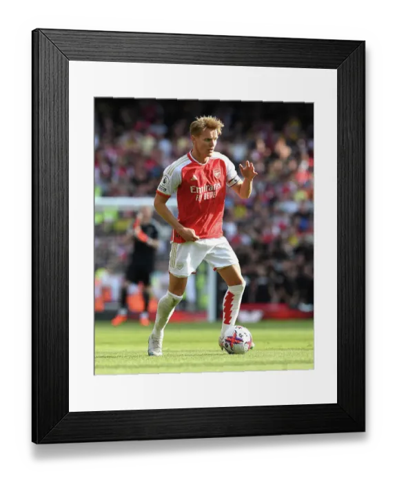 Framed Print : Arsenal's Martin Odegaard Shines in Premier League Clash Against Wolverhampton Wanderers (2022-23)
