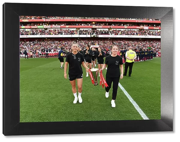 Arsenal FC: Katie McCabe and Kim Little Lift FA Women's League Cup after Victory over Wolverhampton Wanderers (2022-23)