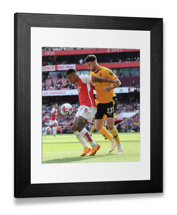 Framed Print : Intense Battle: Max Kilman Denies Gabriel Jesus Goal – Arsenal vs. Wolverhampton Wanderers (2022-23) Framed Print : Intense Battle: Max Kilman Denies Gabriel Jesus Goal – Arsenal vs. Wolverhampton Wanderers (2022-23)