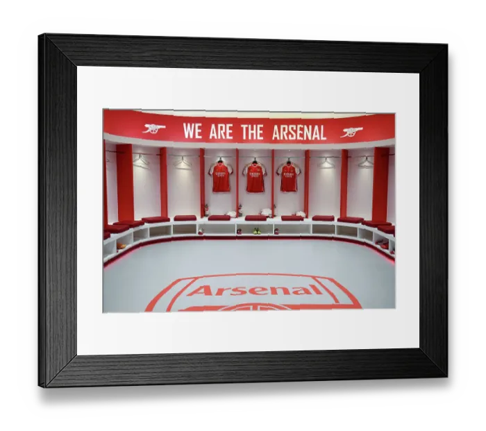 Framed Print : Arsenal Dressing Room: Pre-Match Focus and Intensity vs. Wolverhampton Wanderers (2022-23)